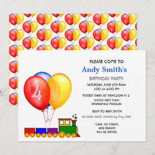 Invitation Fête d'anniversaire garçon ballons