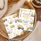 Invitation Fête d'anniversaire garçon construction camion ben