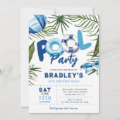 Invitation Fête d'anniversaire garçon Cool Dude Pool Party (Devant)