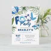 Invitation Fête d'anniversaire garçon Cool Dude Pool Party (Debout devant)