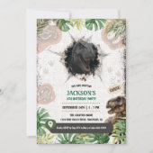 Invitation Fête d'anniversaire garçon dinosaure préhistorique (Devant)