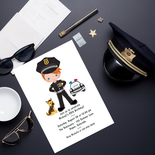 Invitation Fête d'anniversaire garçon gingembre sur le thème