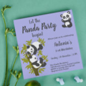 Invitation Fête d'anniversaire garçon Oursons Pandas Mignons