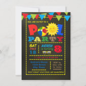 Invitation Fête d'anniversaire garçon piscine (Devant)