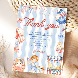 Invitation Fête d'anniversaire garçon rayures américaines