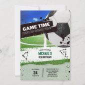 Invitation Fête d'anniversaire Garçons Ballon de Football Mod (Devant)