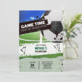 Invitation Fête d'anniversaire Garçons Ballon de Football Mod (Debout devant)