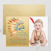 Invitation Fête d'anniversaire garçons Boho Tribal (Devant / Derrière)