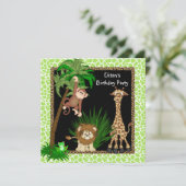 Invitation Fête d'anniversaire garçons jungle (Debout devant)