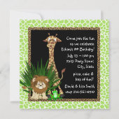 Invitation Fête d'anniversaire garçons jungle (Dos)