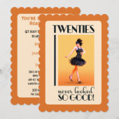 Invitation Fête d'anniversaire Gatsby 20 ans (Devant / Derrière)