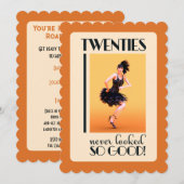 Invitation Fête d'anniversaire Gatsby 20 ans (Devant / Derrière)