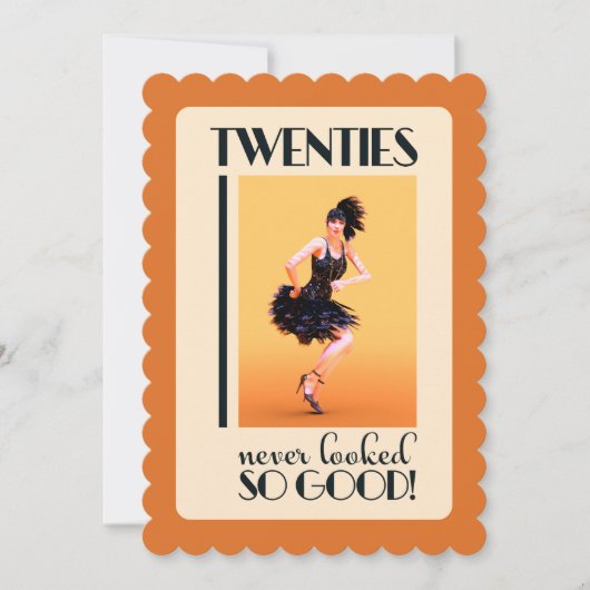 Invitation Fête d'anniversaire Gatsby 20 ans (Devant)