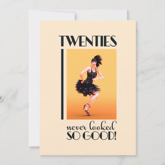 Invitation Fête d'anniversaire Gatsby 20 ans (Devant)