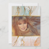 Invitation Fête d'anniversaire géométrique en granit d'or de (Dos)