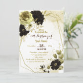 Invitation fête d'anniversaire géométrique en ivoire brun (Debout devant)