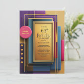 Invitation Fête d'anniversaire géométrique vibrante pour les (Debout devant)