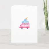 Invitation Fête d'anniversaire glace rose (Dos)
