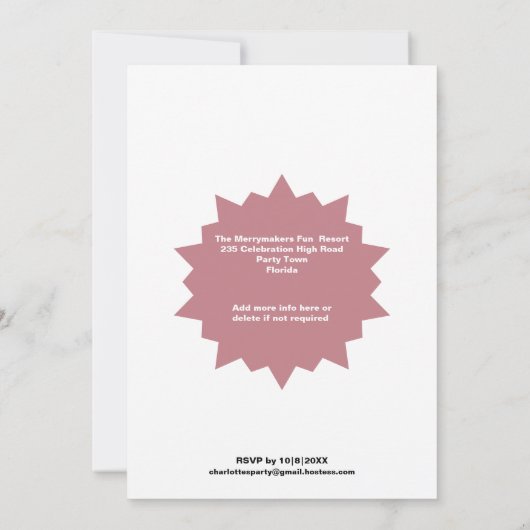 Invitation Fête d'anniversaire Glam Sparkle Glitz Rose 25e (Dos)