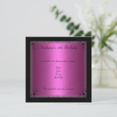Invitation Fête d'anniversaire Glamor Hot rose Black Sweet 16 (Debout devant)