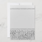 Invitation Fête d'anniversaire Glamour Argent Zèbre Blanc Tou (Dos)