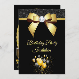 Invitation Fête d'Anniversaire Glamour Elegance
