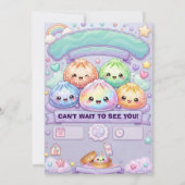 Invitation Fête d'anniversaire Glitter Dumpling Squishy (Dos)