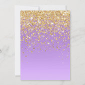 Invitation Fête d'anniversaire glitter violet 7ème ballon (Dos)