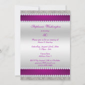 Invitation Fête d'anniversaire Glitzy Purple & Diamond Gem (Dos)