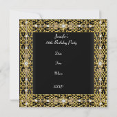 Invitation Fête d'anniversaire Gold Black Purple N'importe qu (Dos)