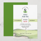 Invitation Fête d'anniversaire Golf PAR-TEE (Devant / Derrière)