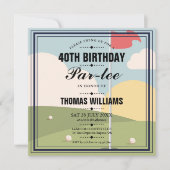 Invitation Fête d'anniversaire Golf Partee Square (Devant)
