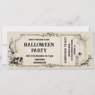 Invitation Fête d'anniversaire gothique Halloween vintage
