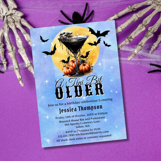 Invitation Fête d'anniversaire gothique un peu plus âgée et e