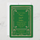 Invitation fête d'anniversaire, grand Gatsby, or,  (Devant)