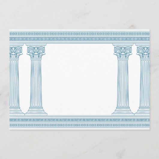 Invitation Fête d'anniversaire grecque avec élégantes colonne (Dos)