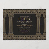 Invitation Fête d'anniversaire grecque avec graphiques de cou (Devant)
