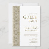 Invitation Fête d'anniversaire grecque ou romaine avec design (Devant)