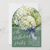 Invitation Fête d'anniversaire Green Hydrangea Fleurs Invitat (Devant)