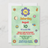 Invitation Fête d'anniversaire Groovy Hippie (Dos)
