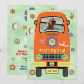Invitation Fête d'anniversaire Groovy Hippie (Devant / Derrière)