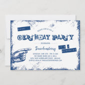 Invitation Fête d'anniversaire grunge de surprise Shhh (Devant)