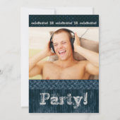 Invitation Fête d'anniversaire grunge portée par métal de (Dos)