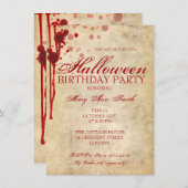 Invitation Fête d'anniversaire Halloween (Devant / Derrière)
