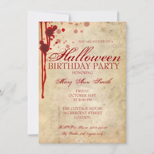 Invitation Fête d'anniversaire Halloween (Devant)