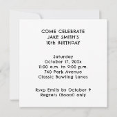 Invitation Fête d'anniversaire Halloween (Dos)