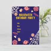 Invitation fête d'anniversaire Halloween (Debout devant)