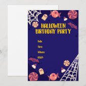 Invitation fête d'anniversaire Halloween (Devant / Derrière)
