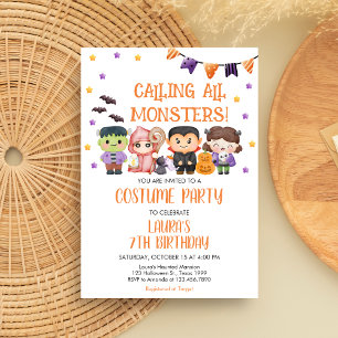 Invitation Fête d'anniversaire Halloween : Appel à tous les m
