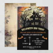 Invitation Fête d'anniversaire Halloween Boo-day (Devant / Derrière)